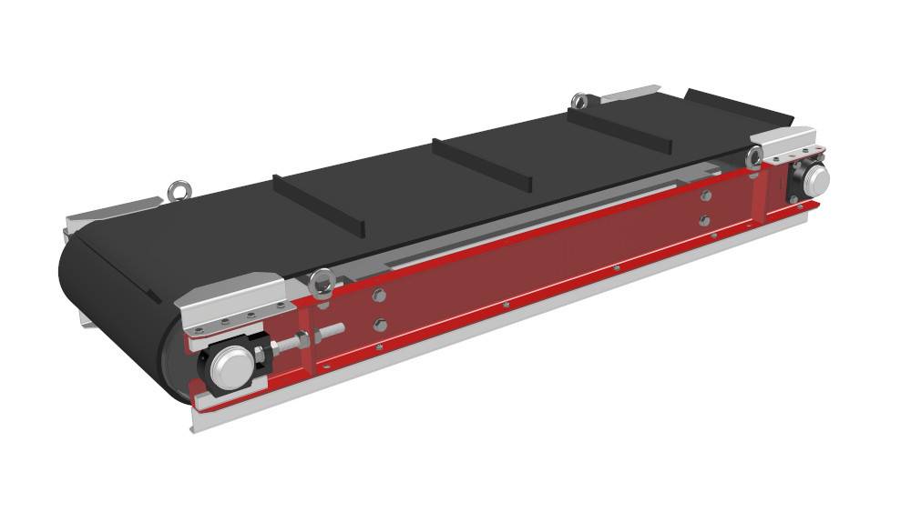 Placă magnetică cu auto curățare DND-AC amplasată deasupra benzii transportoare