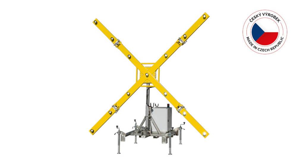 Semnal luminos în cruce, mobil, FIREFLY pentru semnalizarea închiderii pistei aeroportului