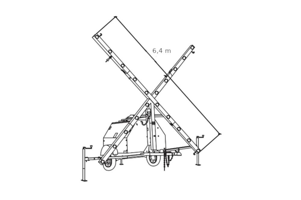 Semnalul luminos în cruce mobil FIREFLY 6 pentru semnalizarea închiderii pistei aeroportului
