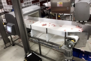 Detector de metale tunel METRON 07 CI – controlul produselor din carne în industria alimentară