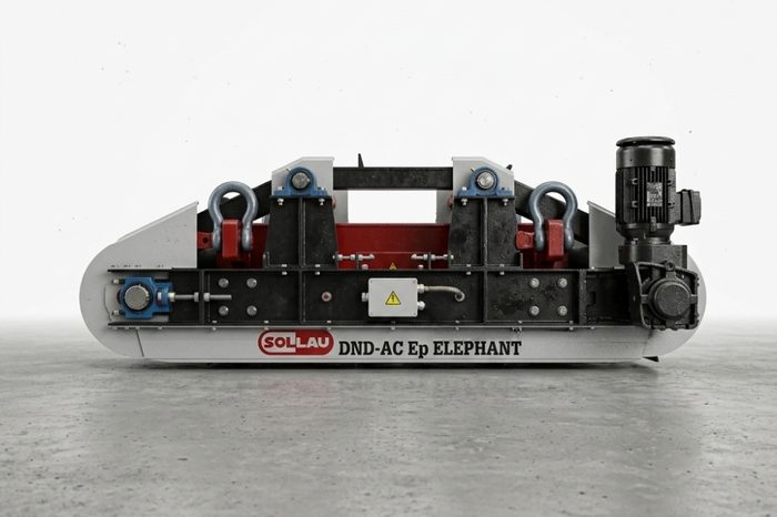 Electromagnet suspendat DND-AC-E deasupra benzii transportoare